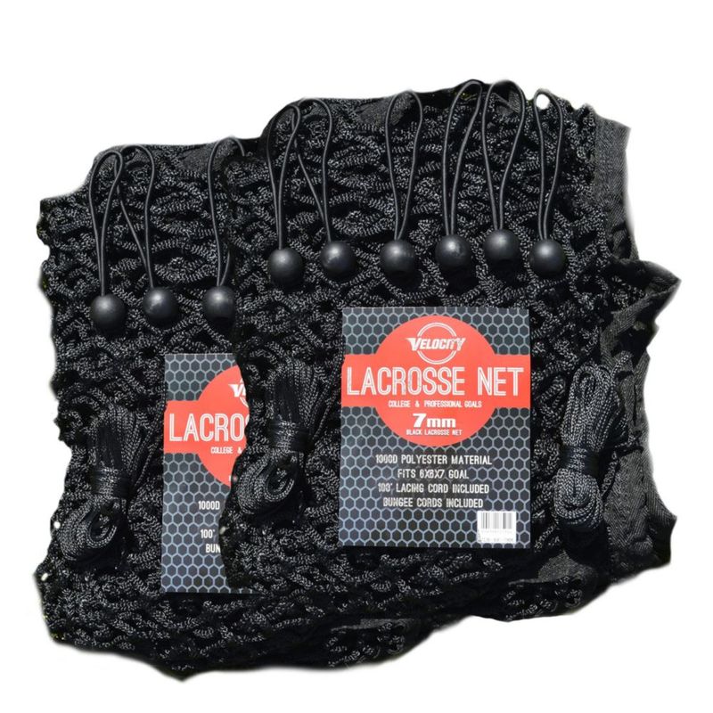 Red de Lacrosse Velocity 7 mm – Pack de 2 negro alta resistencia