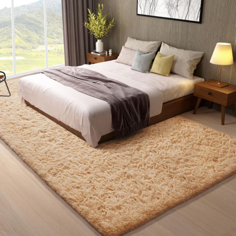 Alfombra Ophanie 203x254 cm Beige Suave y Gruesa de Pelo Largo