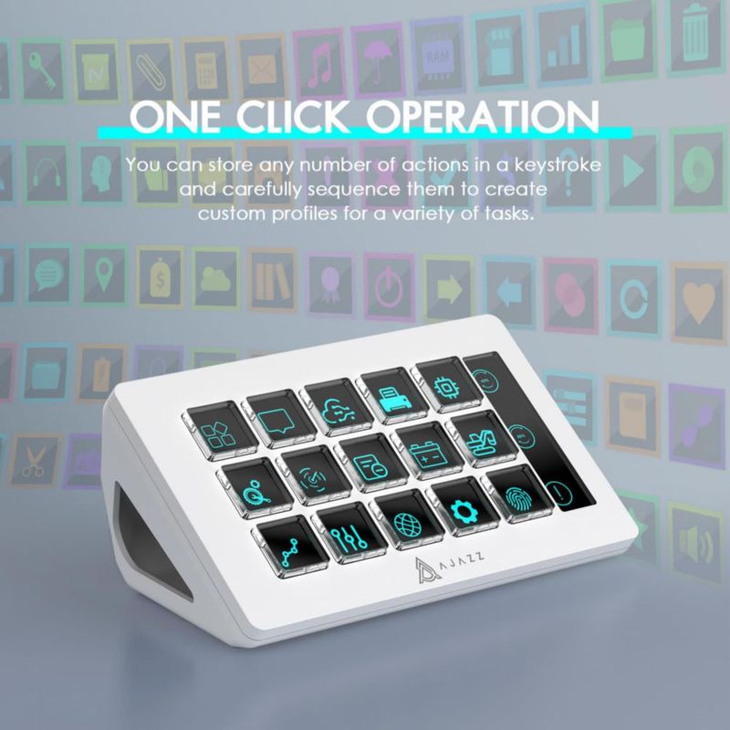 Controlador de Streaming MANBASNAKE AKP153 de 15 teclas blanco