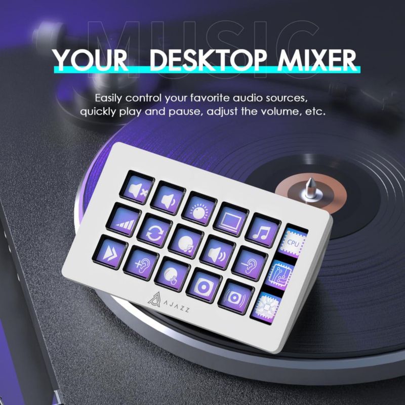 Controlador de Streaming MANBASNAKE AKP153 de 15 teclas blanco
