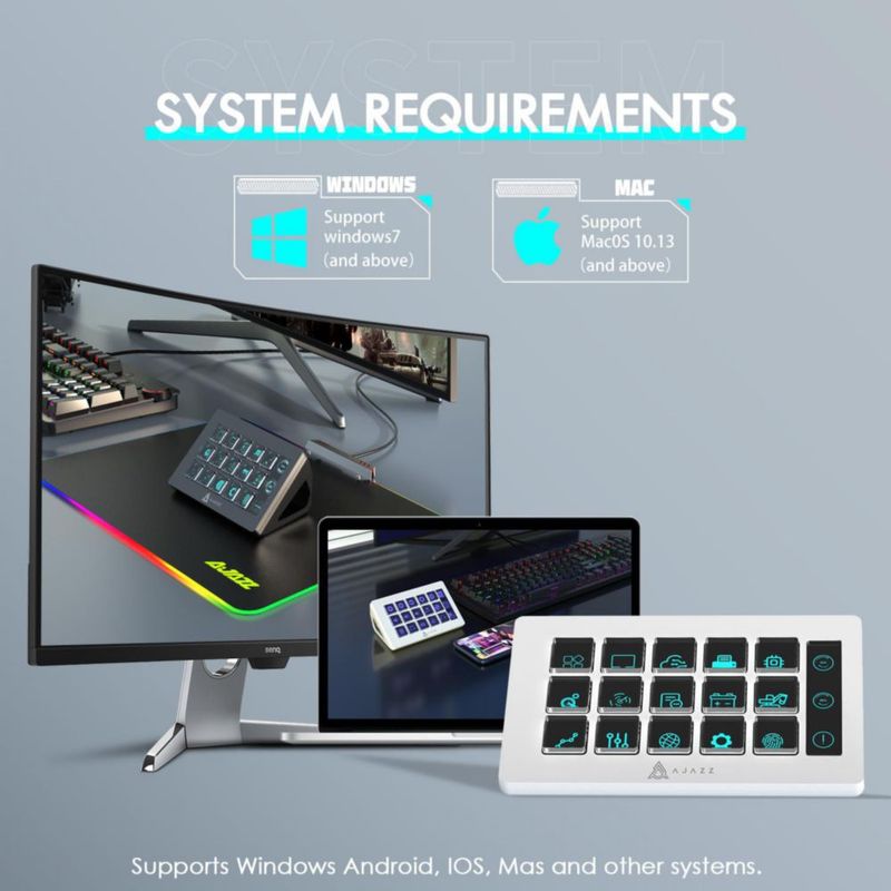 Controlador de Streaming MANBASNAKE AKP153 de 15 teclas blanco