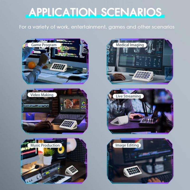 Controlador de Streaming MANBASNAKE AKP153 de 15 teclas blanco