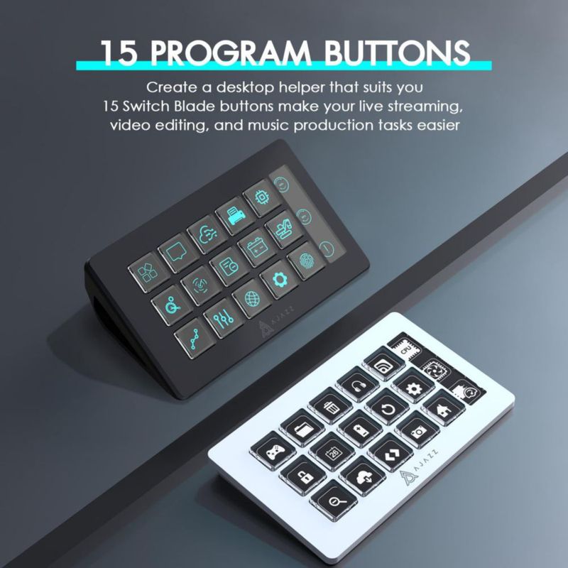 Controlador de Streaming MANBASNAKE AKP153 de 15 teclas blanco