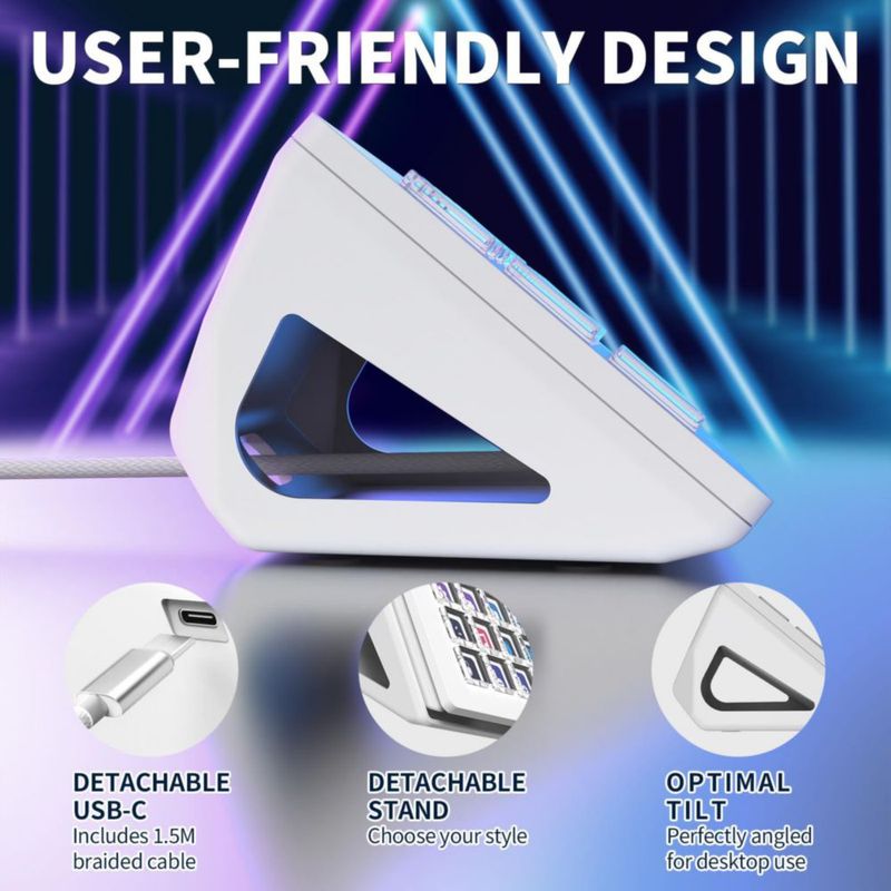 Controlador de Streaming MANBASNAKE AKP153 de 15 teclas blanco