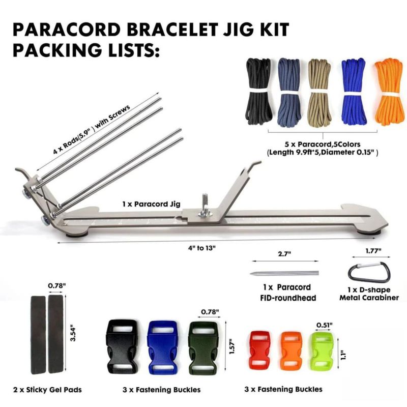 Kit de Collar para Perro con Plantilla de Paracord KOKKOYA 10‑33 cm