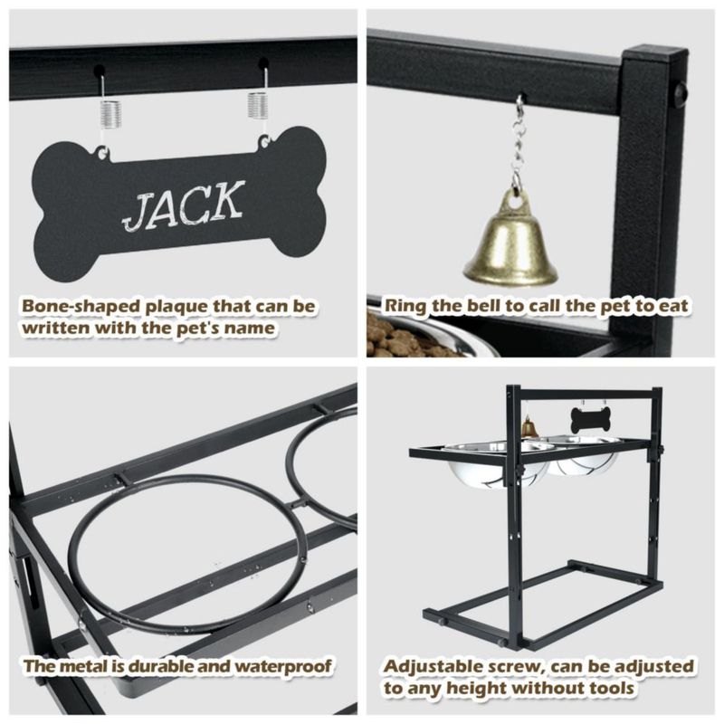 Tazones para perros TIDANT XL ajustables juego de 2 tazones de 13 tazas