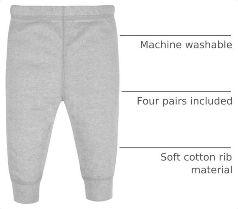 PANTALONES Gerber para bebé varón 6-9 meses pack de 4 gris/negro