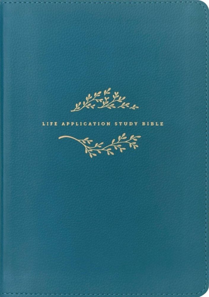Biblia de Estudio Tyndale House Azul Teal con Letras Rojas
