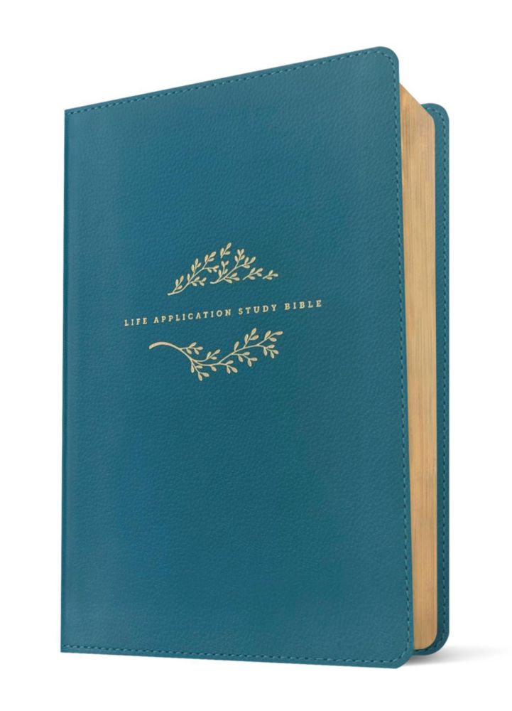Biblia de Estudio Tyndale House Azul Teal con Letras Rojas