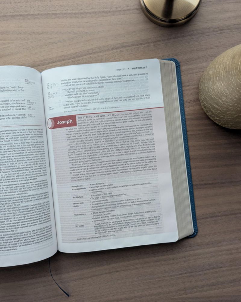 Biblia de Estudio Tyndale House Azul Teal con Letras Rojas