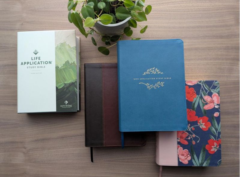 Biblia de Estudio Tyndale House Azul Teal con Letras Rojas