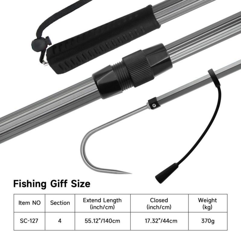 Gancho de pesca SANLIKE 150 cm telescópico de acero inoxidable