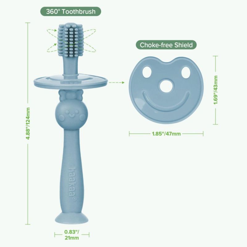 Cepillo de dientes haakaa 360° de silicona azul cielo