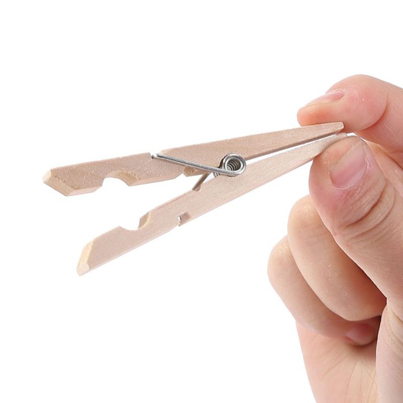 Pinzas para ropa Mr. Pen de madera natural 75 cm paquete de 50