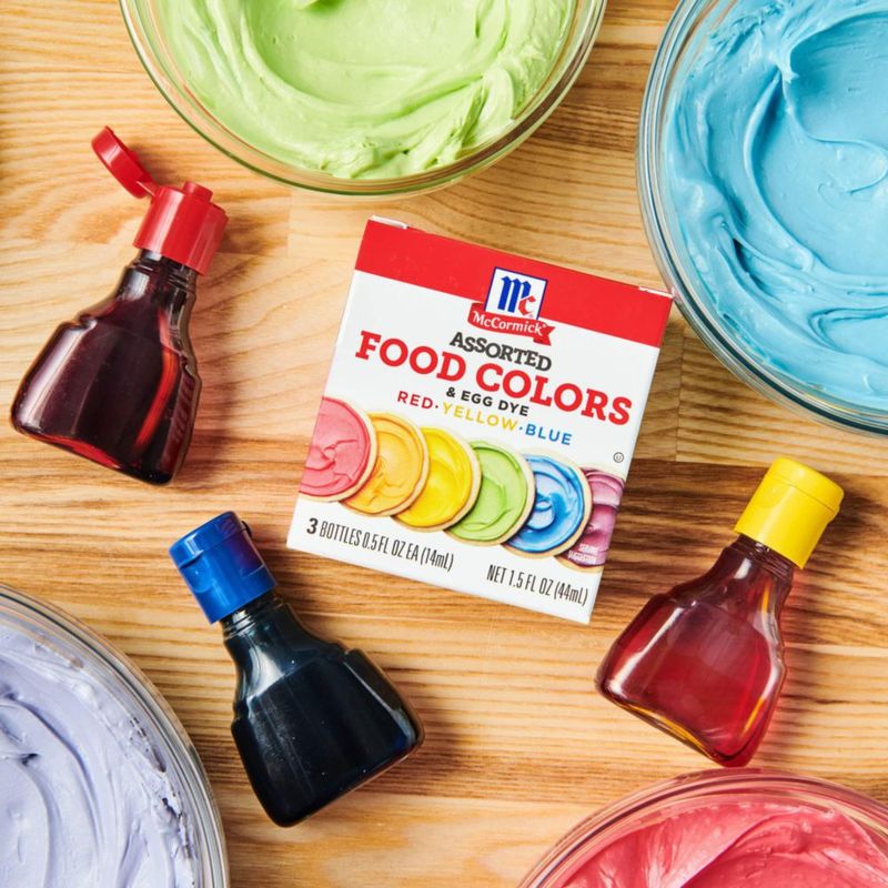 Colorantes para alimentos McCormick surtidos 44 ml rojo amarillo y azul