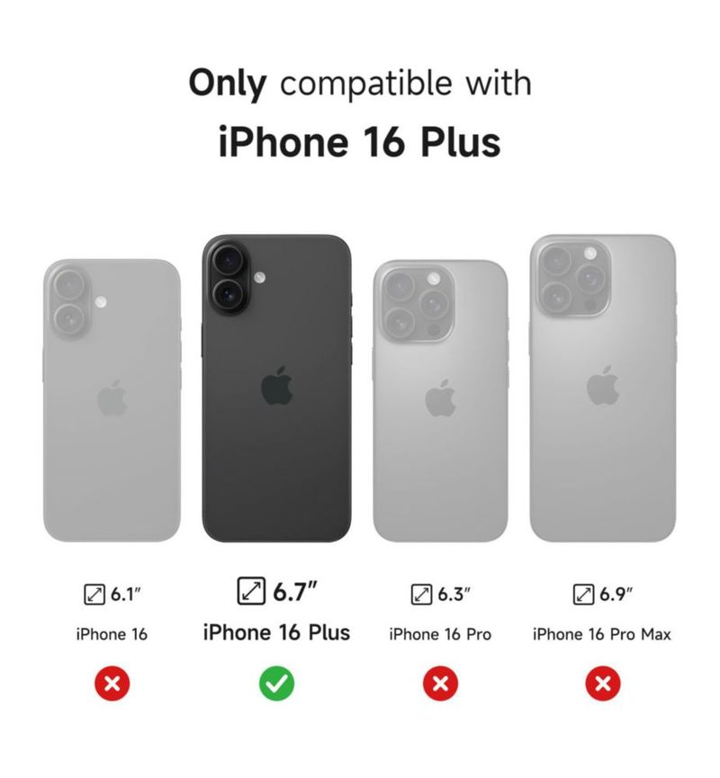 Funda SURITCH para iPhone 16 Plus con cámara magnética deslizante negra