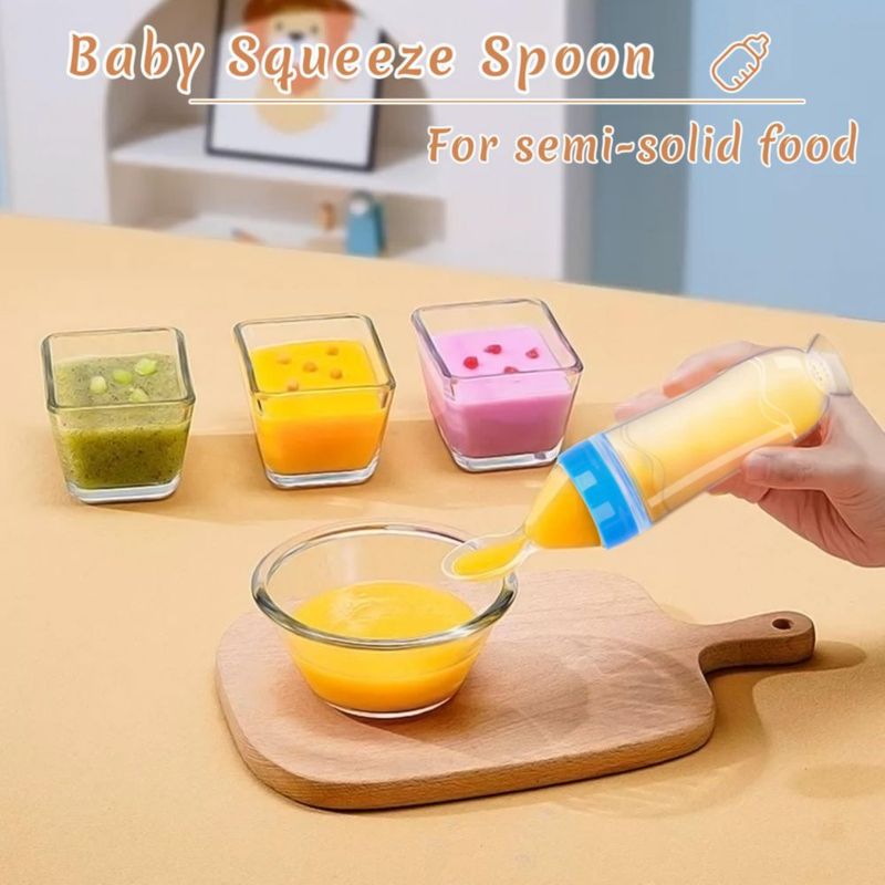 Set de 4 Cucharas Dosificadoras de Alimentos para Bebé WAJIAYON de Silicona 90 ml