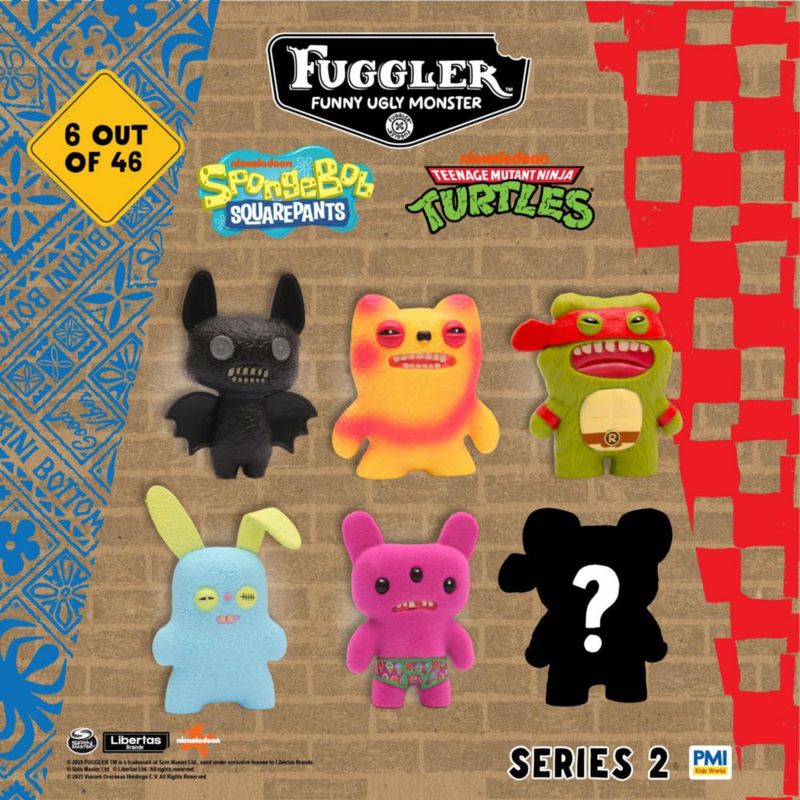 Figuras de peluche coleccionables P.M.I. Fuggler Serie 2 paquete de 6
