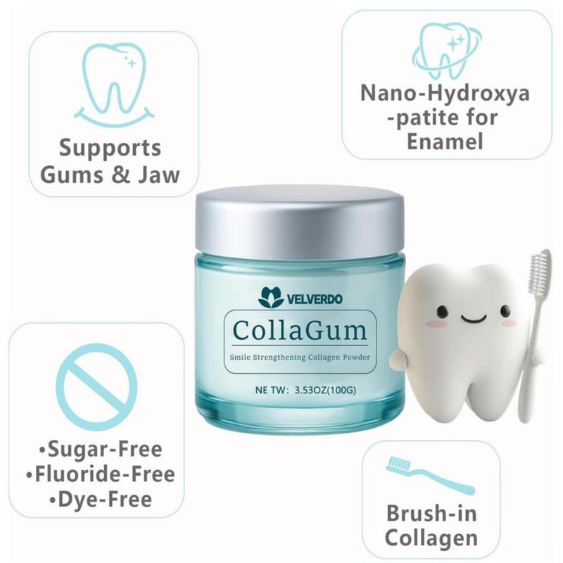 Polvo Dental Mujruko Velverdo con Colágeno 100 g Cuidado del Esmalte