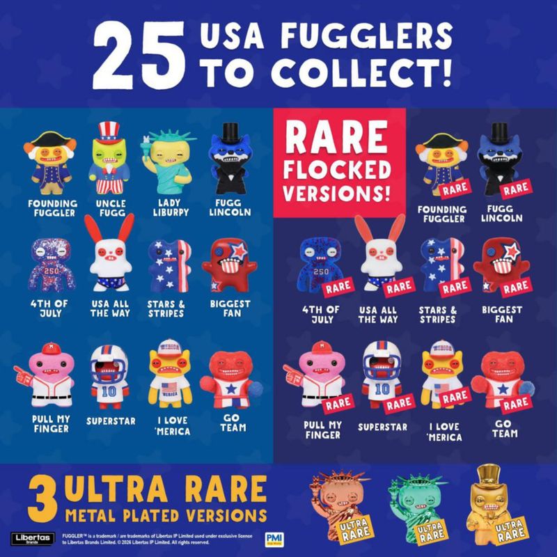 Figuras coleccionables P.M.I. Fuggler USA 250 paquete de 5