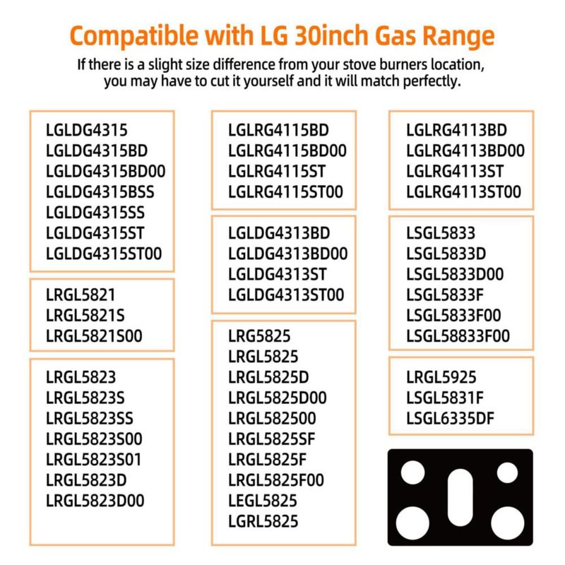 Cubiertas para quemadores de estufa Mee 2ou para cocina de gas LG de 30"