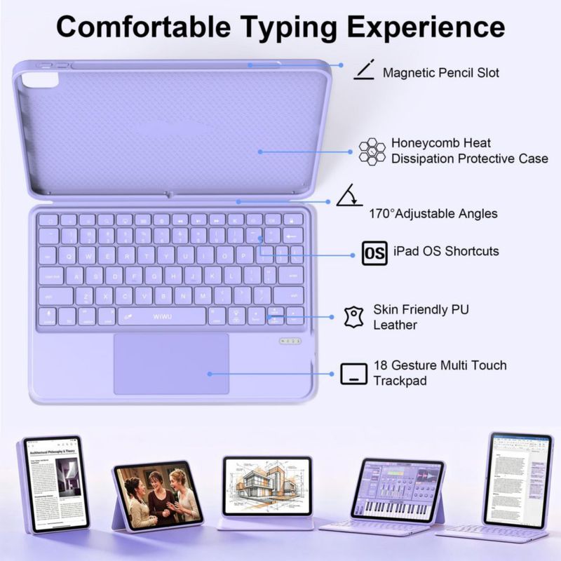 Funda con Teclado WIWU Air 11" 2026/2025/2024 Morado
