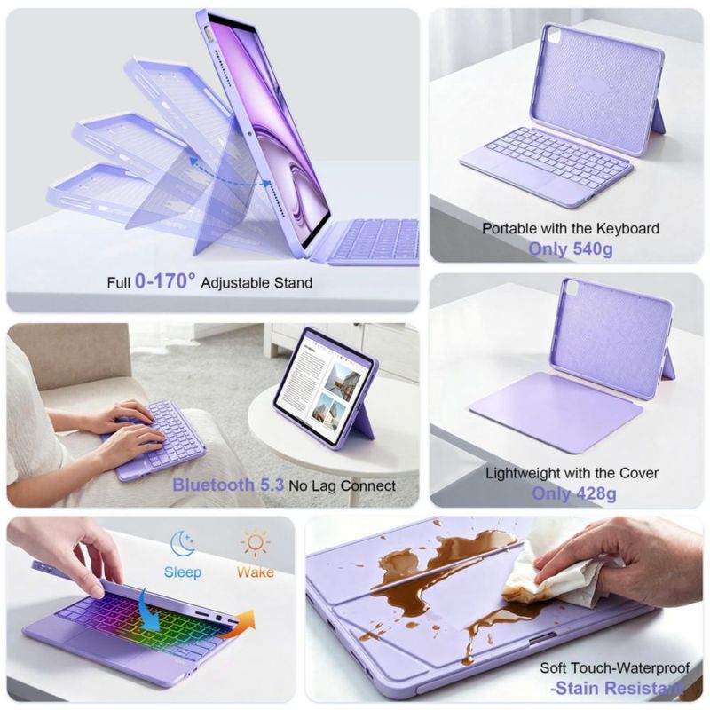 Funda con Teclado WIWU Air 11" 2026/2025/2024 Morado