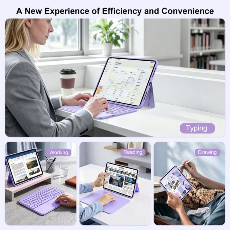 Funda con Teclado WIWU Air 11" 2026/2025/2024 Morado