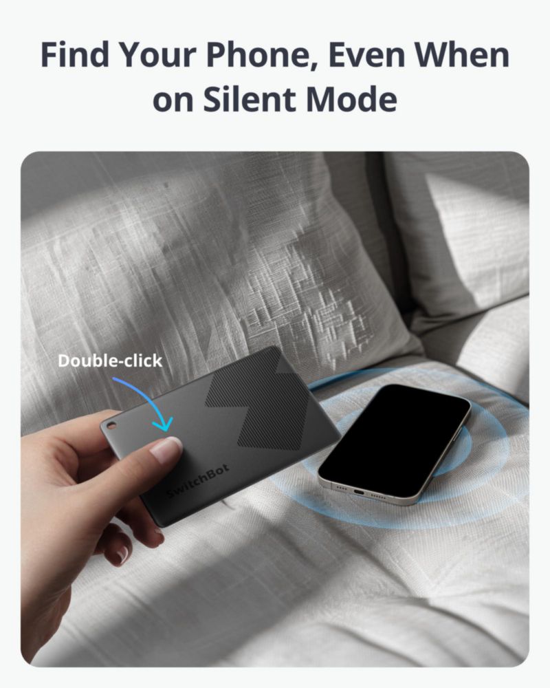 Tarjeta rastreadora para billetera SwitchBot Slim de 25 mm resistente al agua IP67