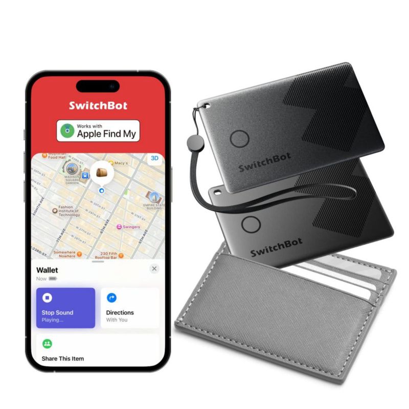Tarjeta rastreadora para billetera SwitchBot Slim de 25 mm resistente al agua IP67