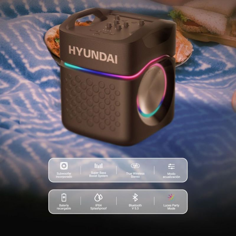 Bocina Party Pro Hyundai HYSPBT12 120 W RMS Bluetooth 5.3