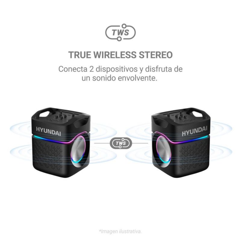 Bocina Party Pro Hyundai HYSPBT12 120 W RMS Bluetooth 5.3