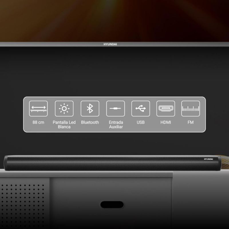 Barra de Sonido Hyundai HYSB336 80 W RMS Bluetooth HDMI