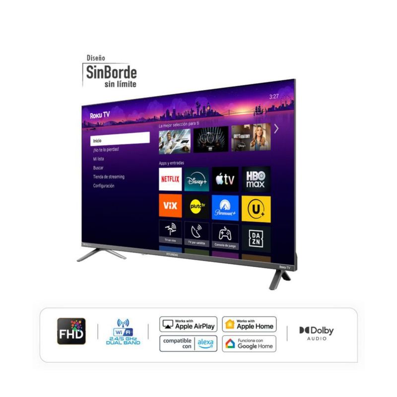 Pantalla 40 pulgadas Hyundai LED FHD HYLED4027RIM con Roku TV