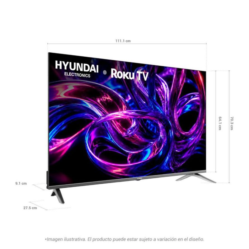 Pantalla 50 pulgadas Hyundai QLED UHD 4K HYLED5026QR con Roku TV