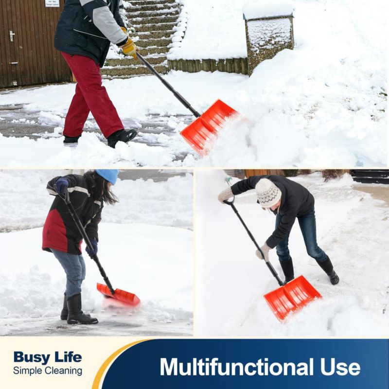 Pala para nieve Yocada de 140 cm con borde de aluminio y mango en D
