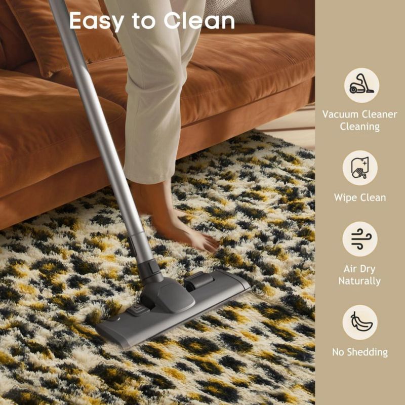 Alfombra Ophanie 6x9 Leopardo Peluda y Suave