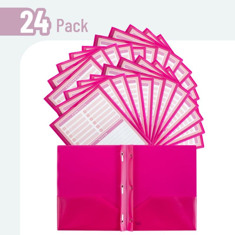 Carpetas de plástico Mr. Pen paquete de 24 tamaño carta magenta