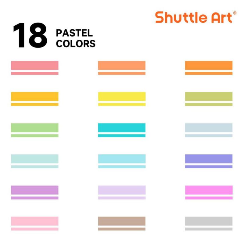 Resaltadores Shuttle Art de 18 colores con punta dual