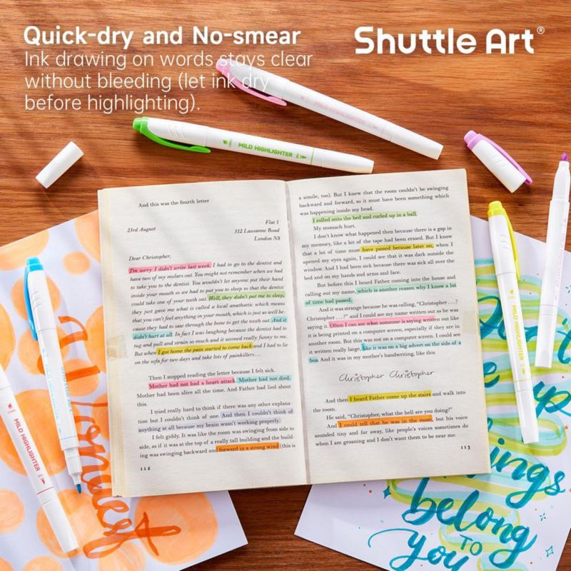 Resaltadores Shuttle Art de 18 colores con punta dual