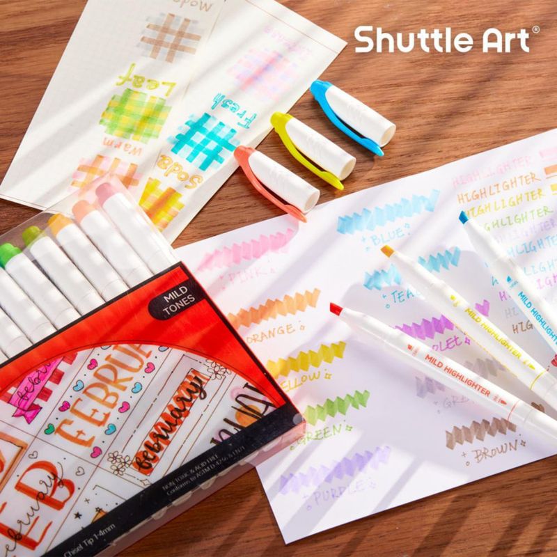 Resaltadores Shuttle Art de 18 colores con punta dual