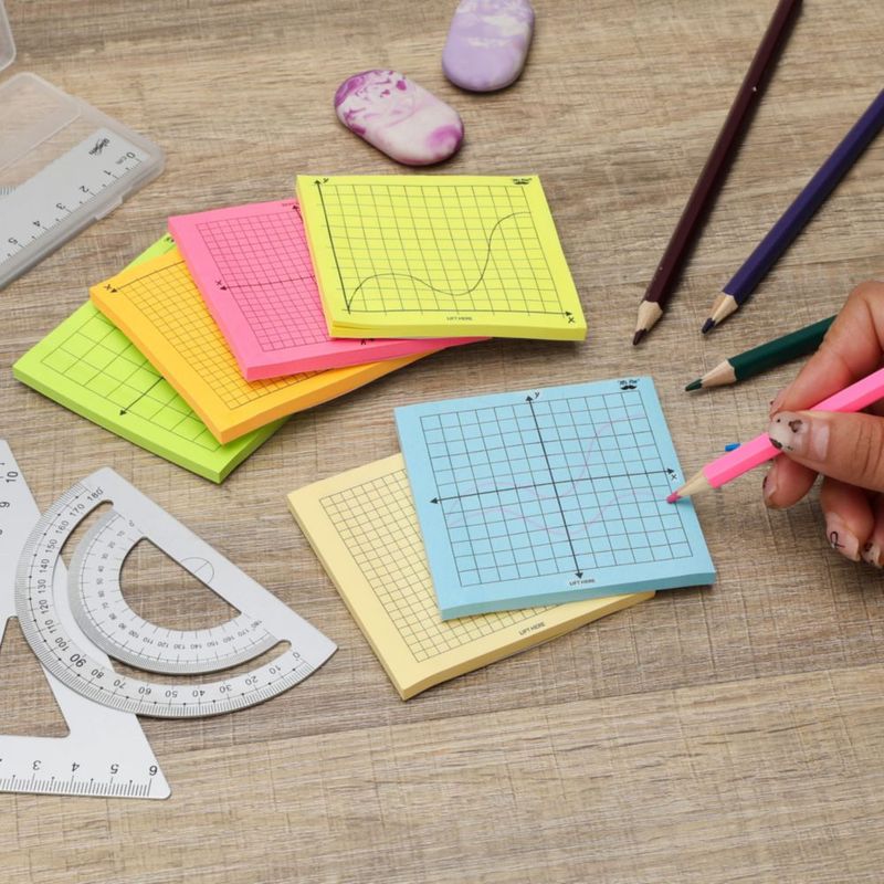 Notas adhesivas Mr. Pen 8 cm 6 bloques 300 hojas cuadriculadas