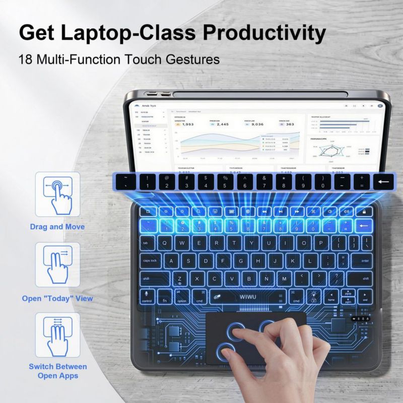Funda para Tablet WIWU con Teclado Magnético 11" y Soporte Ajustable