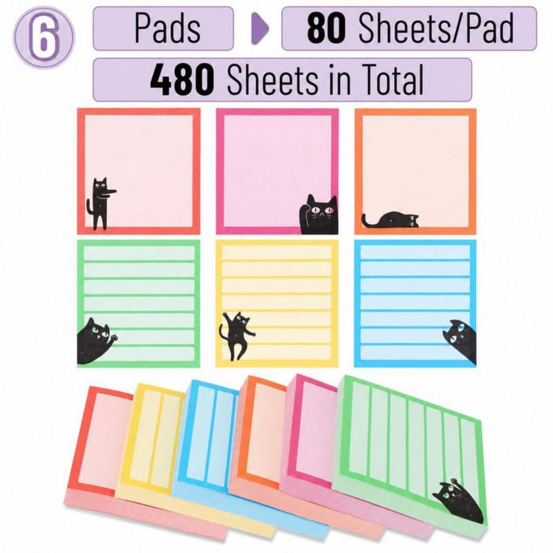 Notas adhesivas Mr. Pen 8 cm 6 bloques 480 hojas
