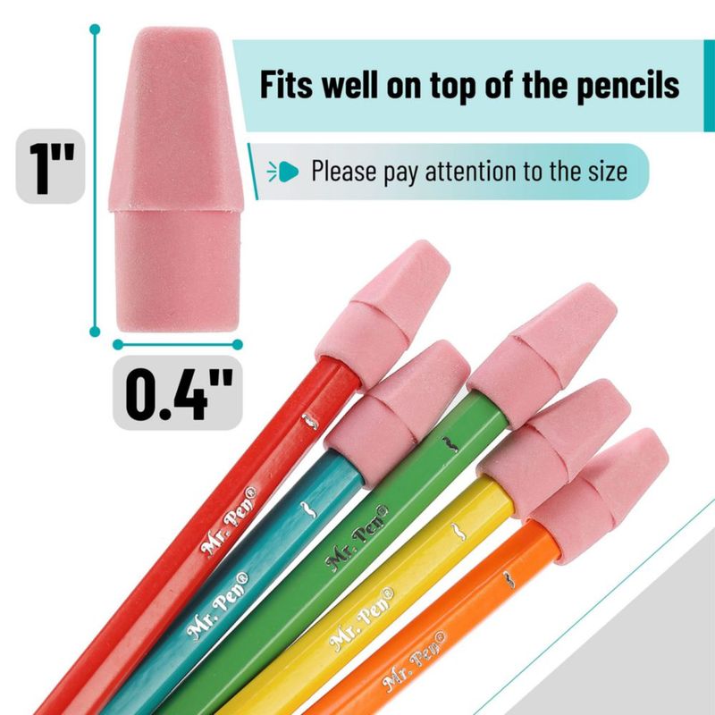 Borrador Mr. Pen paquete de 120 rosa sin látex