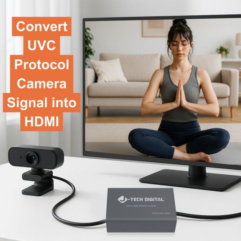 Convertidor J-Tech Digital JTECH-UHC-4K30 de UVC a HDMI 4K a 30 Hz