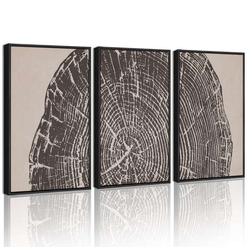 Arte de Pared PHOPAGO Vintage con Marco Anillos de Árbol 28x36 cm Juego