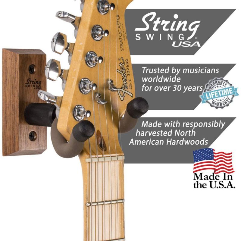 Colgador de guitarra String Swing CC01K-BW con correa