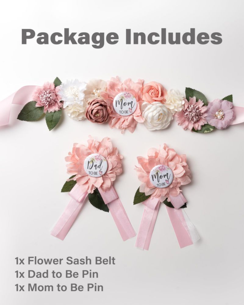Set de Banda para Baby Shower Noah Baby Mamá Papá Corsage 180 cm