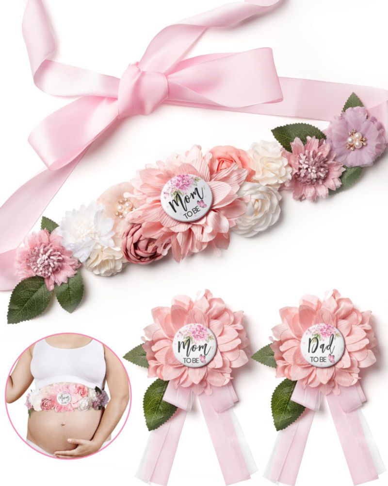 Set de Banda para Baby Shower Noah Baby Mamá Papá Corsage 180 cm